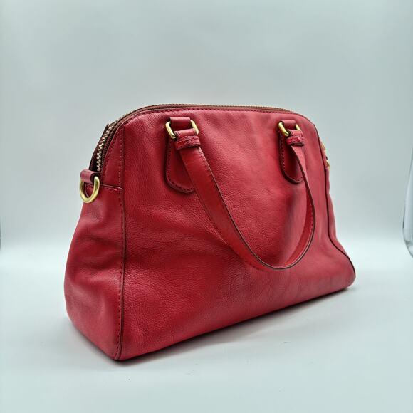 Marc by Marc Jacobs Satchel Handbag Womens Red Medium Leather Purse - Picture 3 of 12